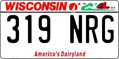 WI license plate 319NRG