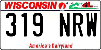 WI license plate 319NRW