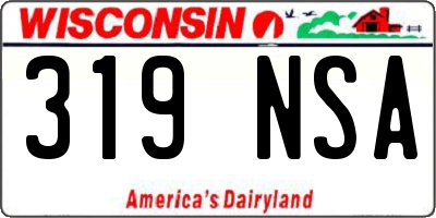 WI license plate 319NSA