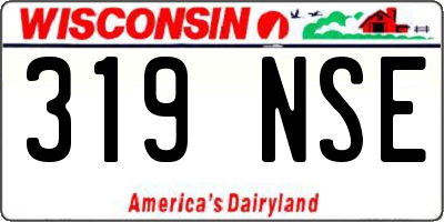 WI license plate 319NSE