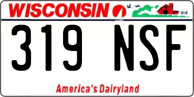 WI license plate 319NSF
