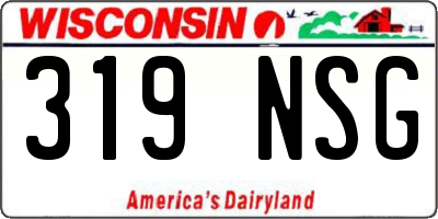 WI license plate 319NSG