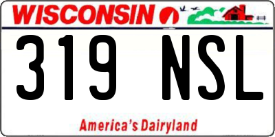 WI license plate 319NSL