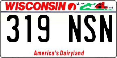 WI license plate 319NSN