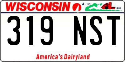 WI license plate 319NST