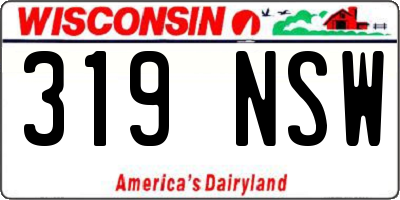 WI license plate 319NSW