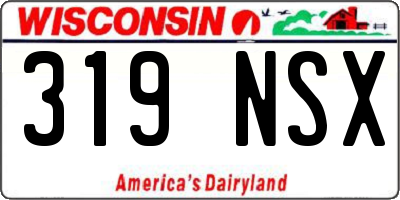 WI license plate 319NSX
