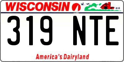 WI license plate 319NTE