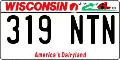 WI license plate 319NTN
