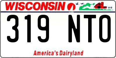WI license plate 319NTO