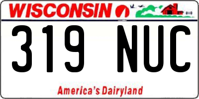 WI license plate 319NUC