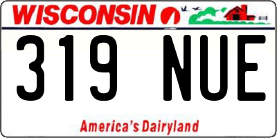 WI license plate 319NUE