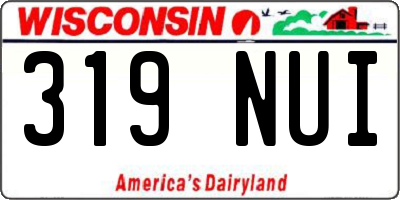 WI license plate 319NUI