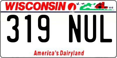 WI license plate 319NUL
