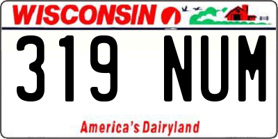 WI license plate 319NUM