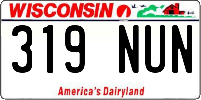 WI license plate 319NUN