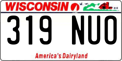 WI license plate 319NUO