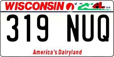 WI license plate 319NUQ