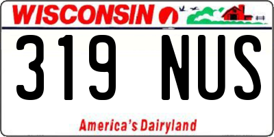 WI license plate 319NUS