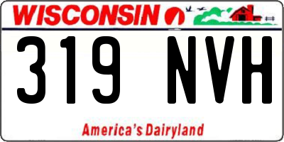 WI license plate 319NVH