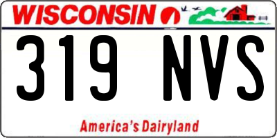 WI license plate 319NVS