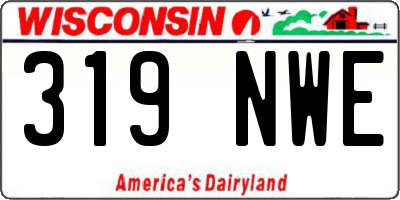 WI license plate 319NWE