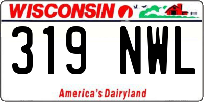 WI license plate 319NWL