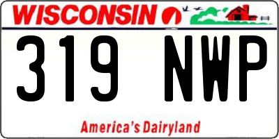 WI license plate 319NWP