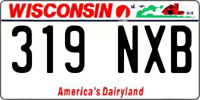 WI license plate 319NXB