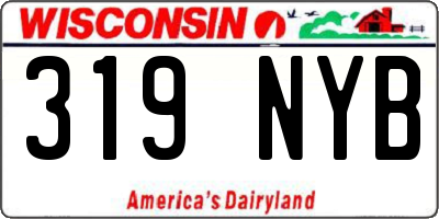 WI license plate 319NYB