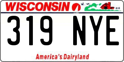 WI license plate 319NYE