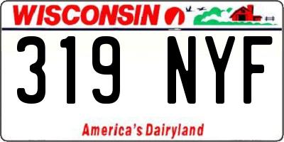 WI license plate 319NYF