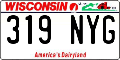 WI license plate 319NYG