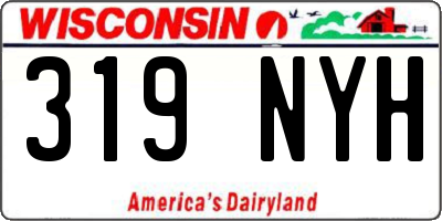 WI license plate 319NYH