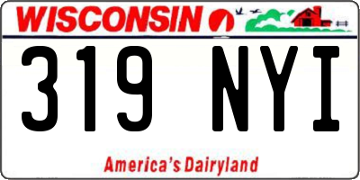 WI license plate 319NYI