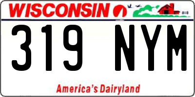 WI license plate 319NYM