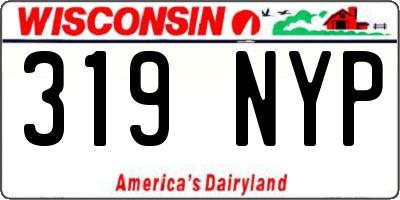 WI license plate 319NYP