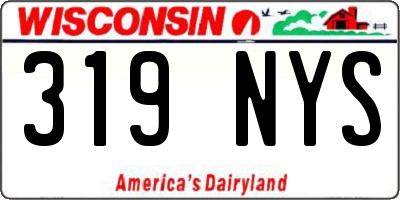 WI license plate 319NYS