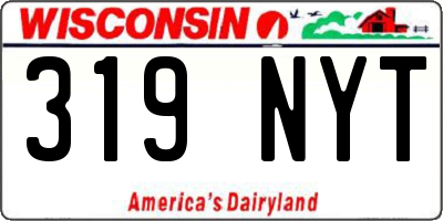WI license plate 319NYT