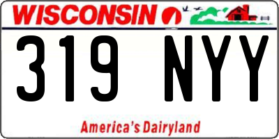 WI license plate 319NYY