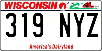 WI license plate 319NYZ