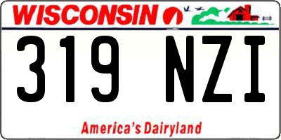WI license plate 319NZI