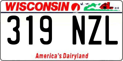 WI license plate 319NZL