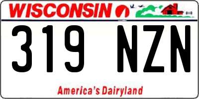 WI license plate 319NZN