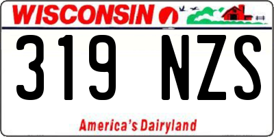WI license plate 319NZS