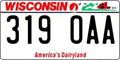 WI license plate 319OAA