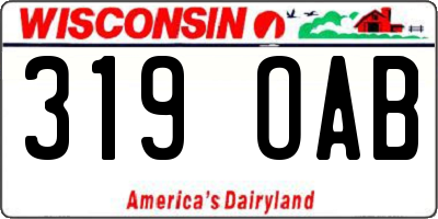 WI license plate 319OAB