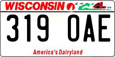 WI license plate 319OAE