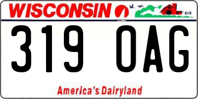 WI license plate 319OAG