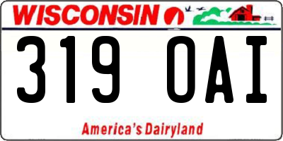 WI license plate 319OAI